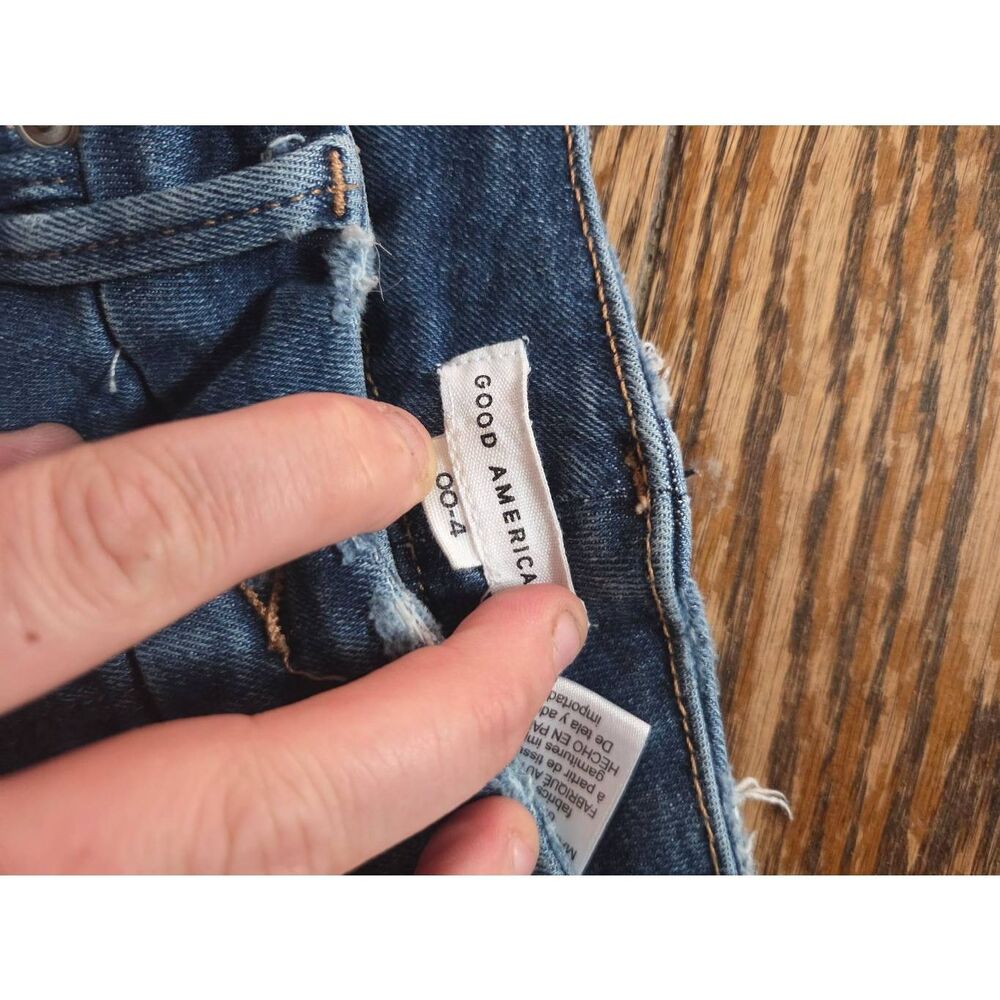 Good American Always Fits Good Legs Straight Jeans Indigo 316 Sz 00-4 - Picture 3 of 5